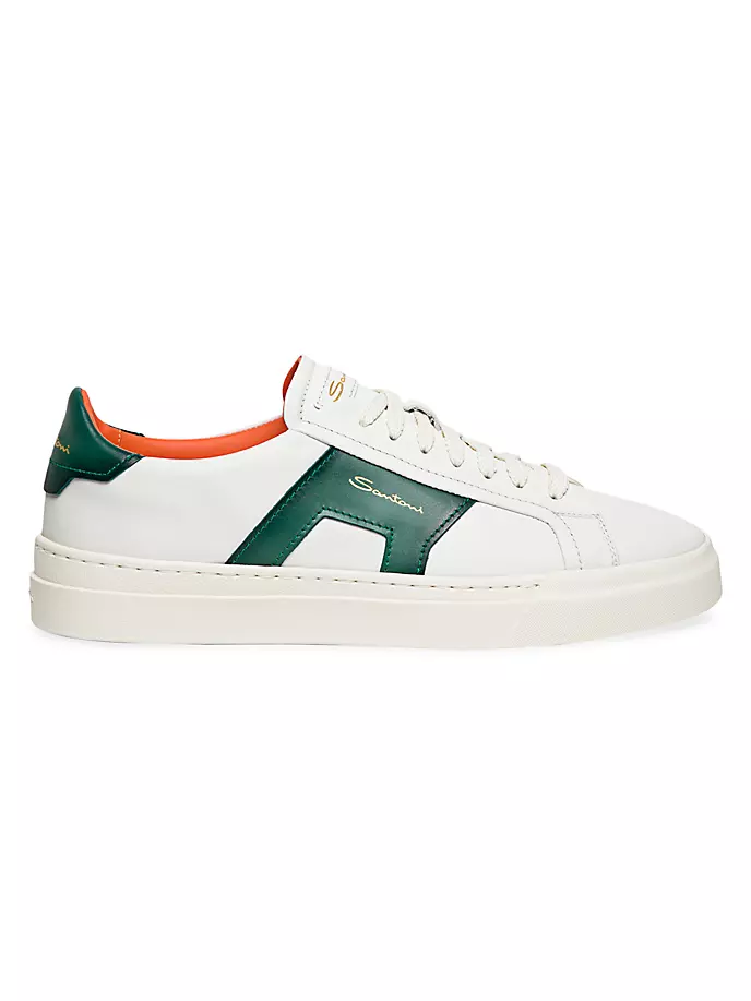 

Кожаные кроссовки на шнуровке Santoni, белый