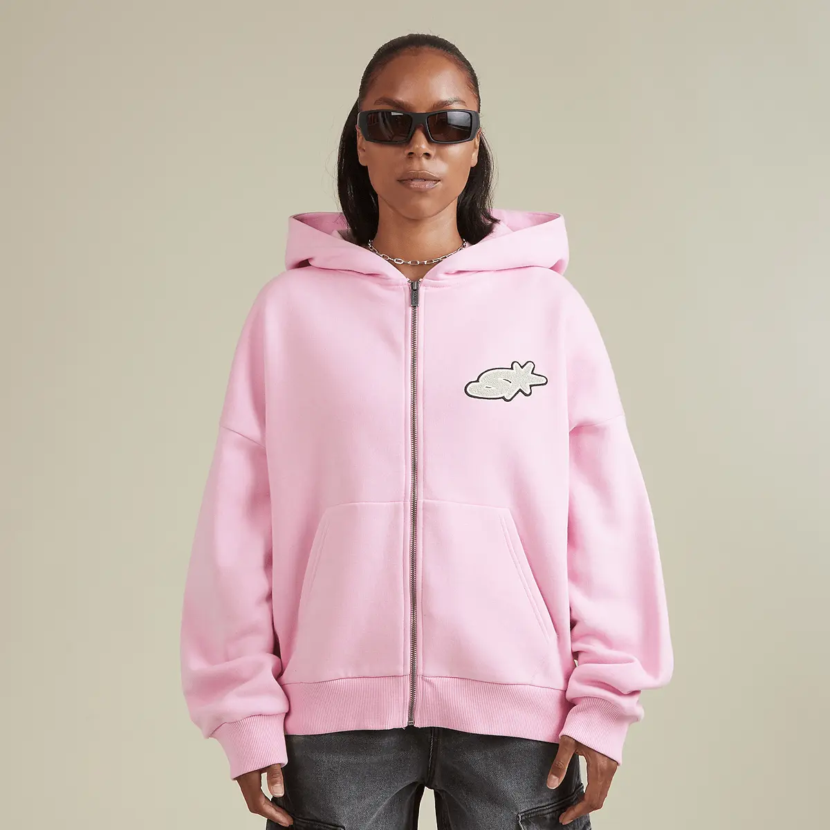 

Худи SNIPES S Star Oversized Zip, розовый