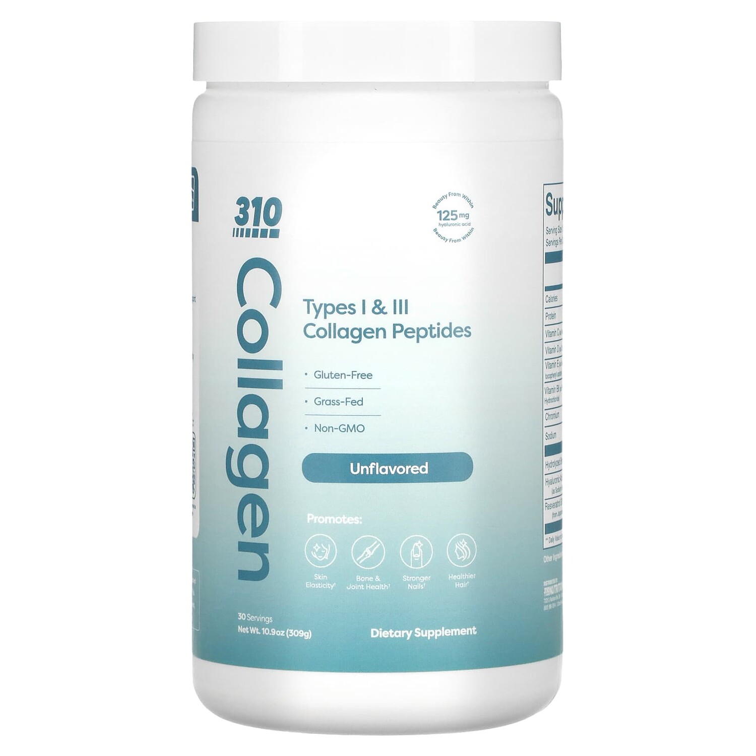 

Коллаген, пептиды коллагена типа I и II, без добавок, 309 г (10,9 унции), 310 Nutrition