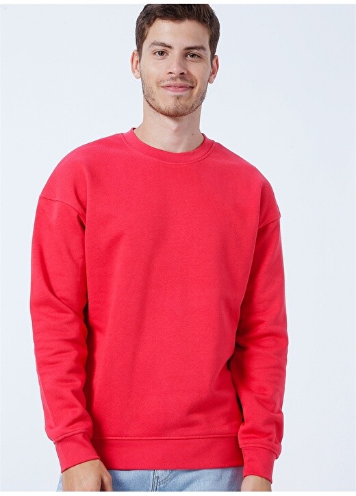 

Красный мужской свитшот с круглым вырезом Jack & Jones