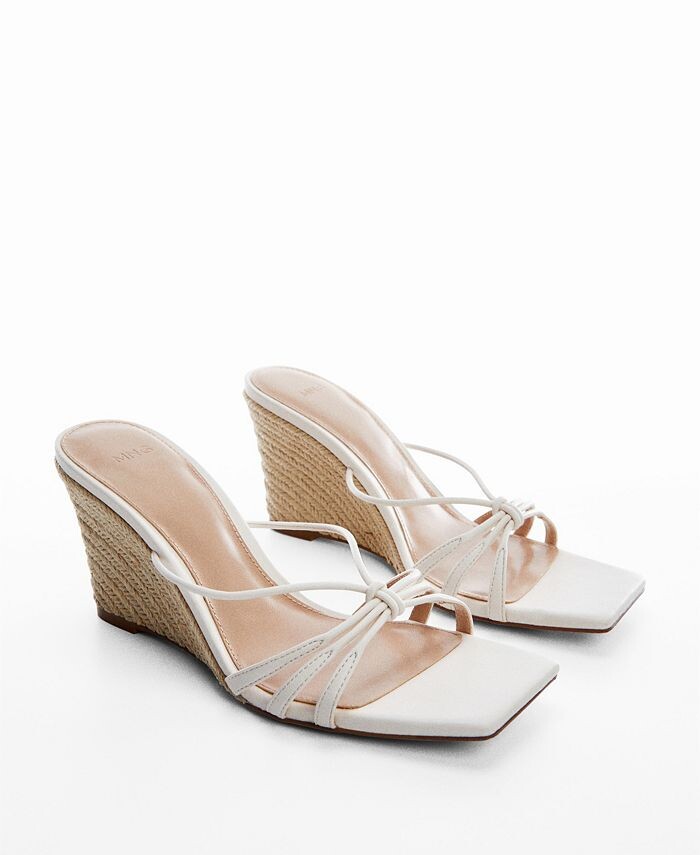 

Женские босоножки на танкетке MANGO, цвет White