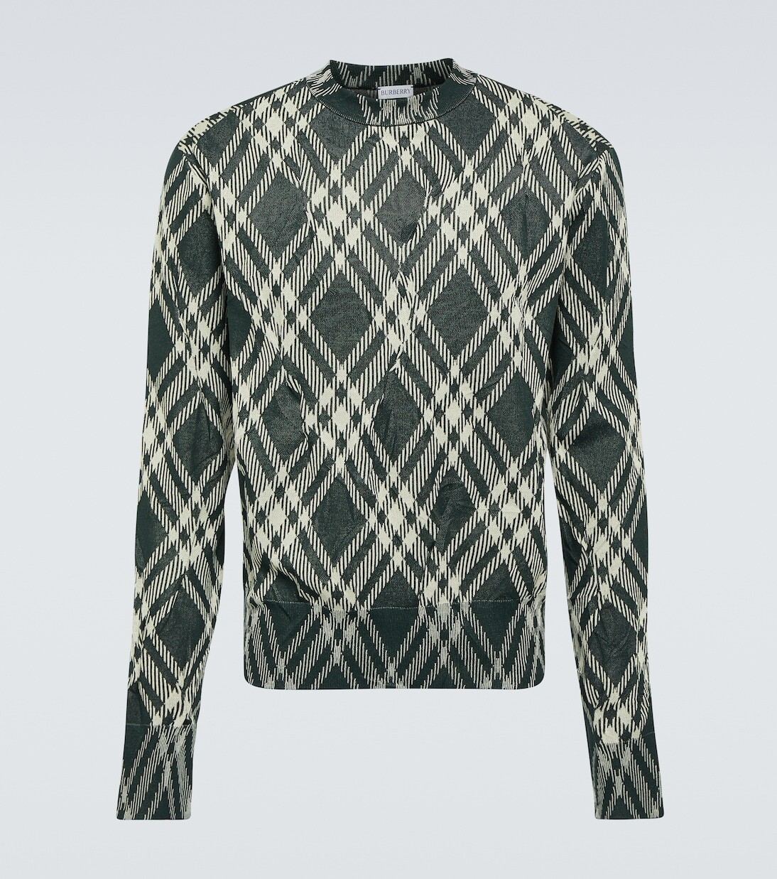 

Свитер в клетку из смесового хлопка Burberry, зеленый