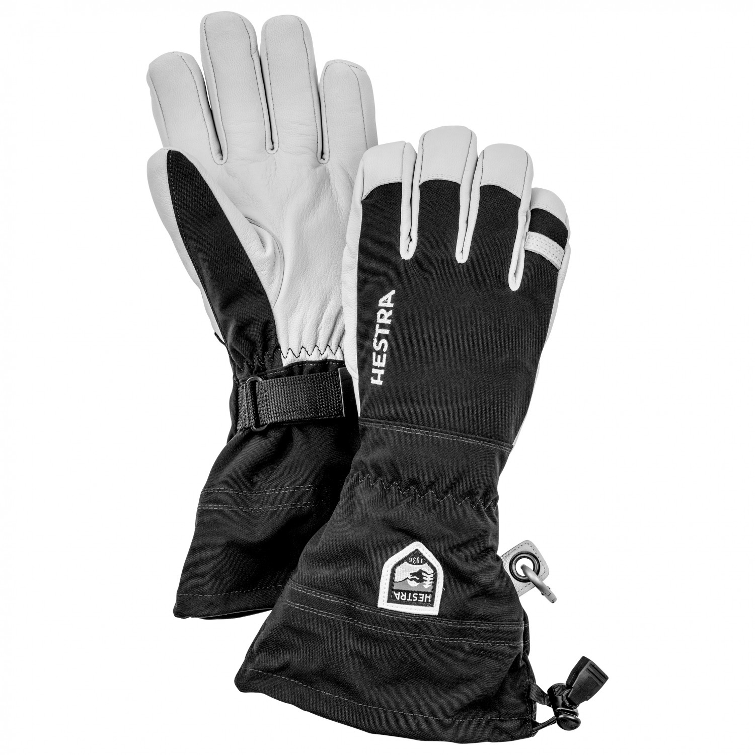 Перчатки Hestra Army Leather Heli Ski 5 Finger, черный