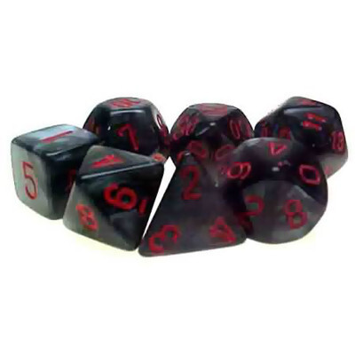 

Аксессуары Chessex Chessex Dice Set: Velvet Black w/Red (7)