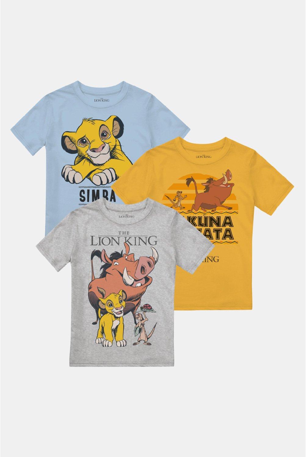 Комплект футболок для мальчиков «Король Лев Симба, Тимон и Пумба», 3 шт. Disney, мультиколор фигурка симба тимон и пумба беззаботная жизнь disney a27708 113 904742
