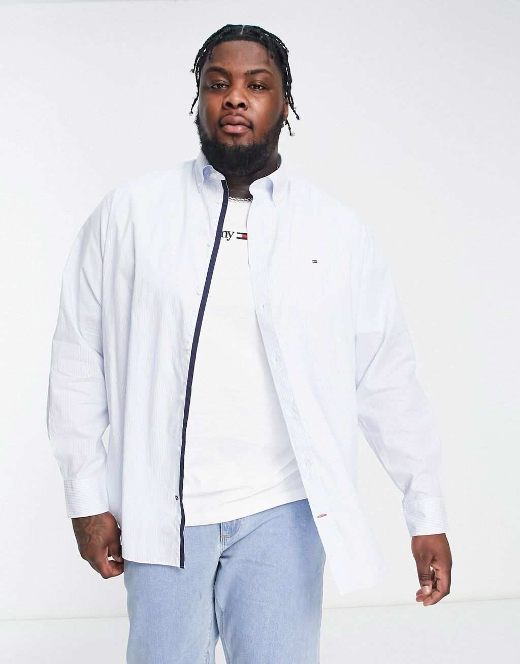 

Белая рубашка с длинными рукавами и логотипом Tommy Hilfiger Big & Tall