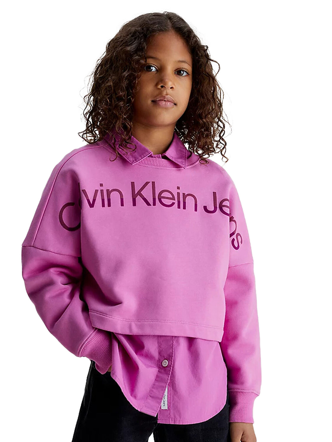

Calvin Klein Укороченный квадратный свитшот, розовый