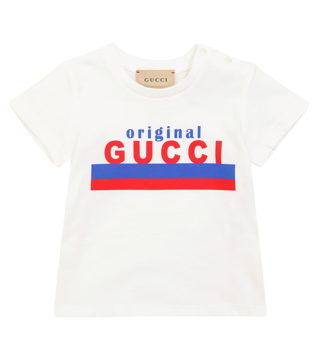

Футболка из хлопкового джерси с логотипом baby Gucci Kids, белый