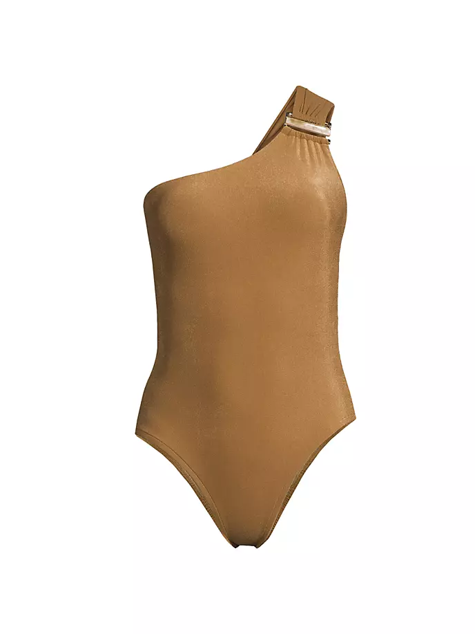 

Сплошной купальник асимметричного кроя Destinos Lenny Niemeyer Swim, цвет amber