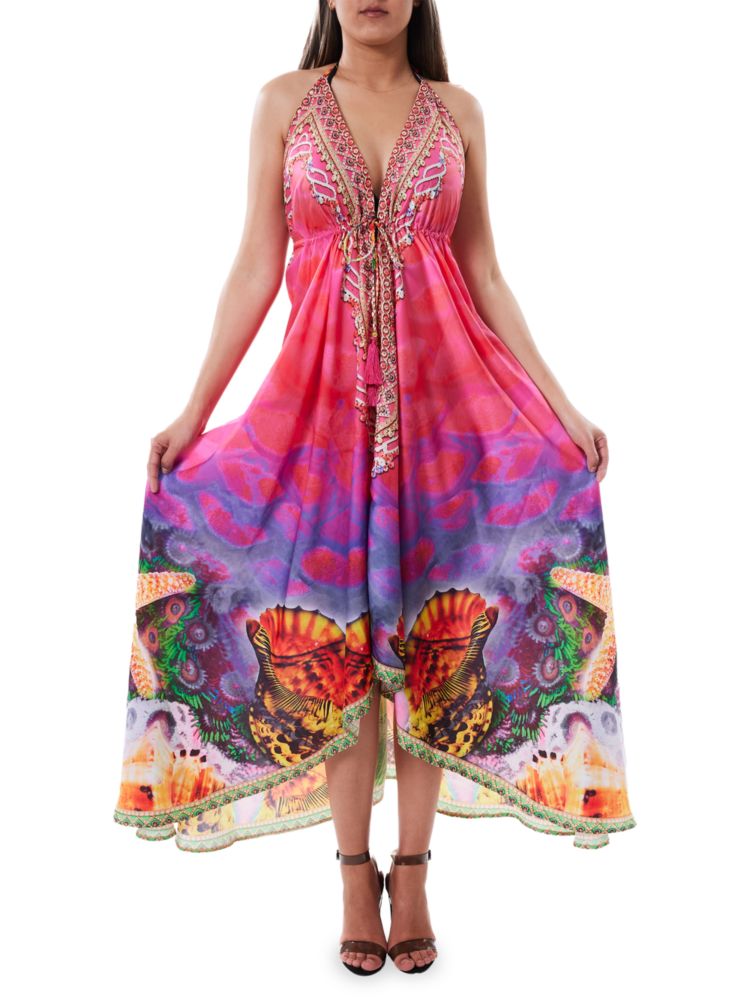 Платье с воротником-халтер и принтом Ranee'S, цвет Pink Multi кроссовки msgm multi pink multi