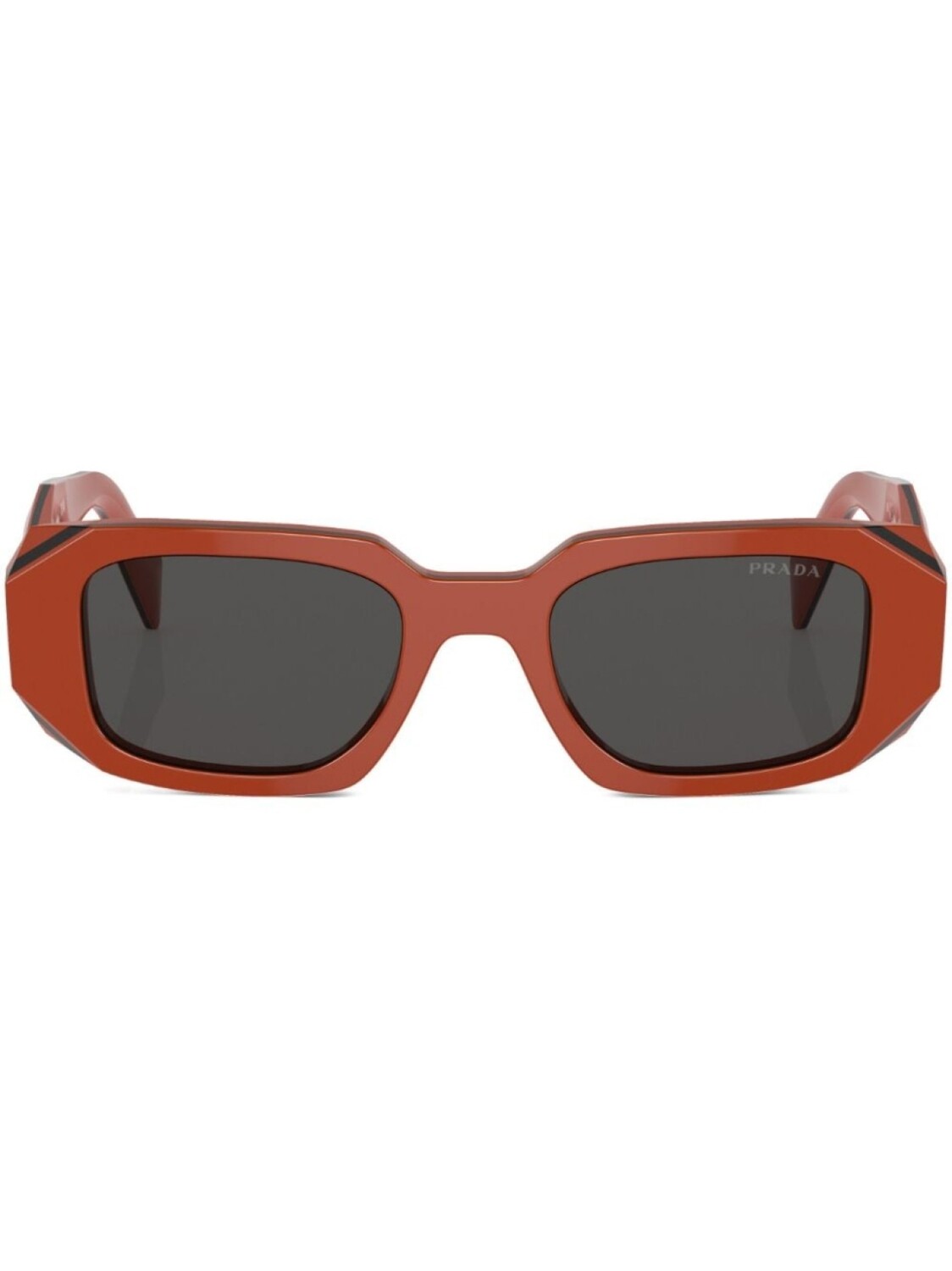 

Prada Eyewear солнцезащитные очки в прямоугольной оправе, оранжевый