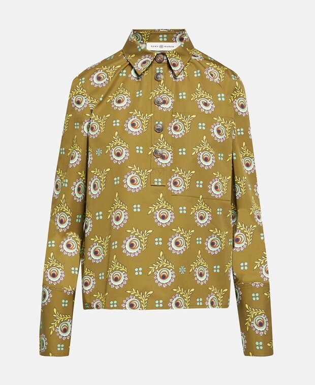

Рубашка блузка Tory Burch, хаки
