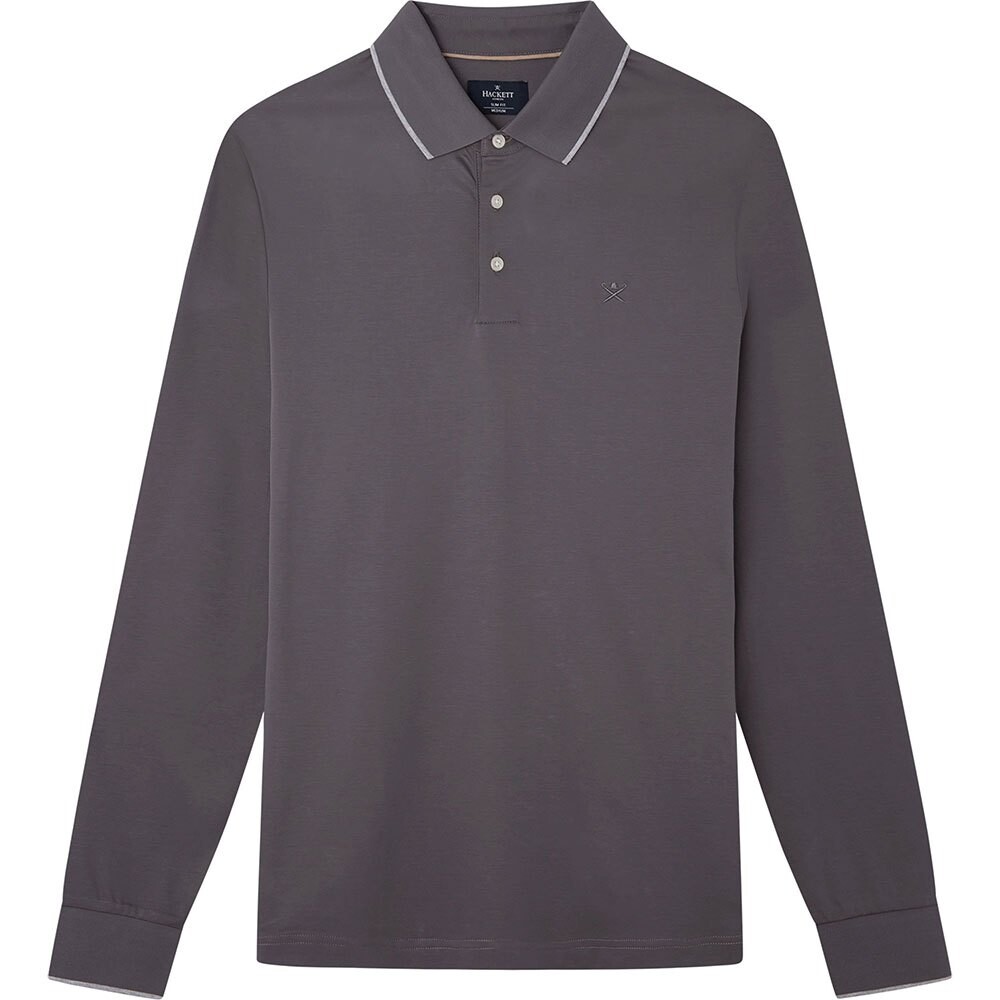 

Поло с длинным рукавом Hackett Micro Tipped, серый