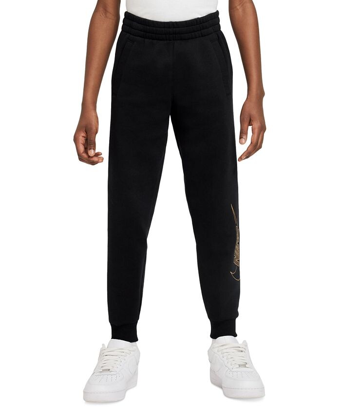 

Флисовые спортивные брюки Big Kids Club Nike, черный