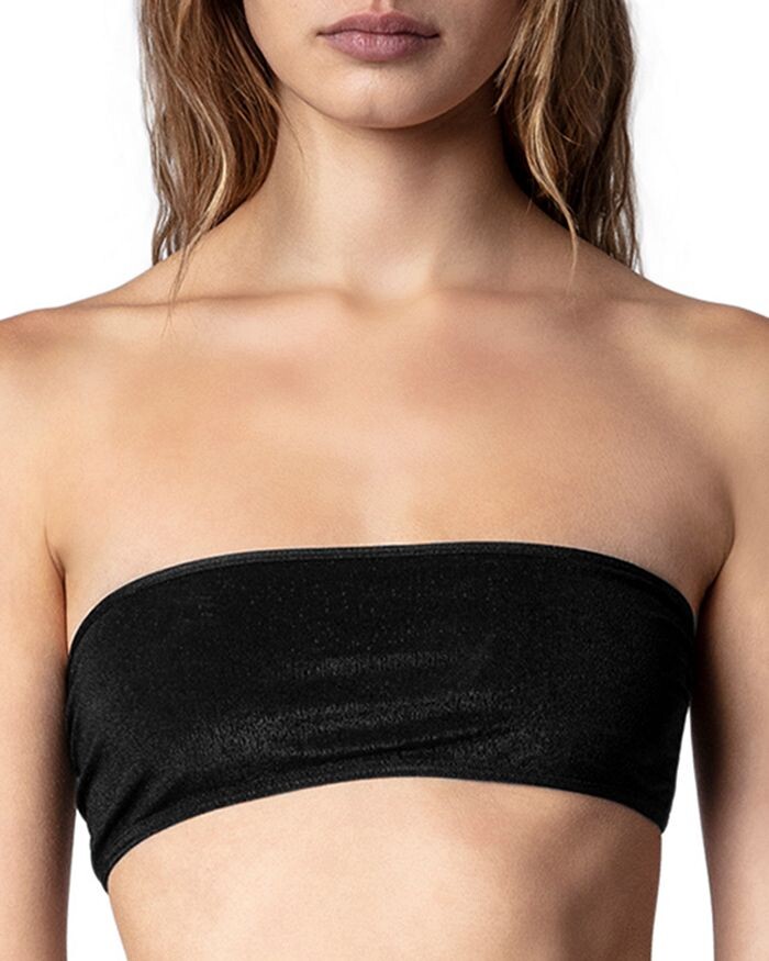 

Верх бикини-бандо из жатой ткани Zadig & Voltaire, Коричневый
