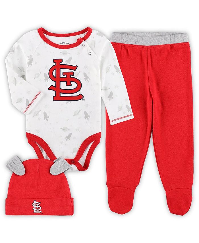 Комплект боди St. Louis Cardinals Dream Team для новорожденных, красный и белый, шапка и брюки на ножках Outerstuff, красный