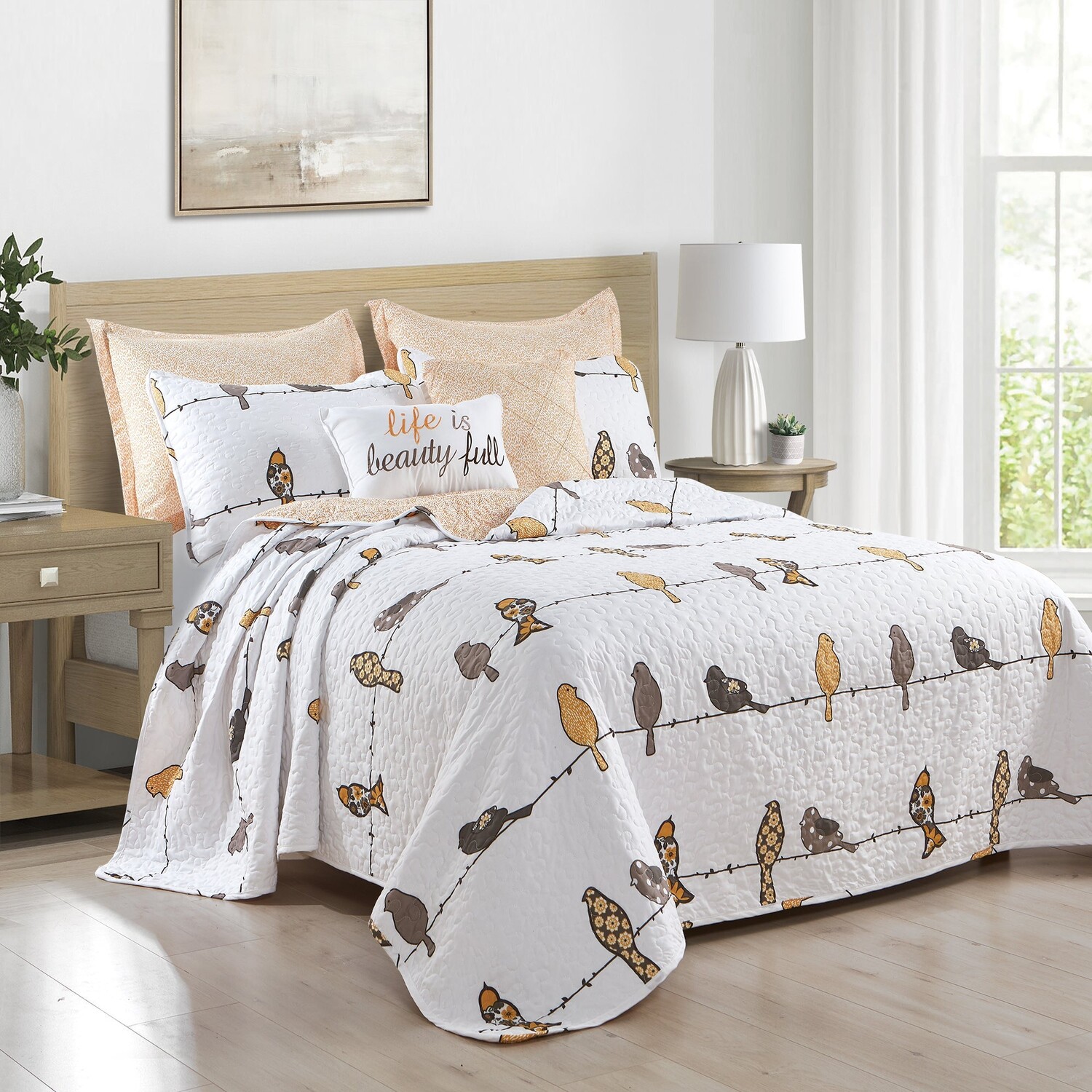

Набор одеял Rowley Birds из 7 предметов Lush Decor, цвет Yellow_Gray