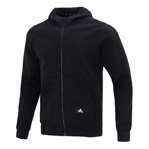 Куртка adidas M Fi Dblknt Fz Casual Sports Cardigan Hooded Jacket Black, черный