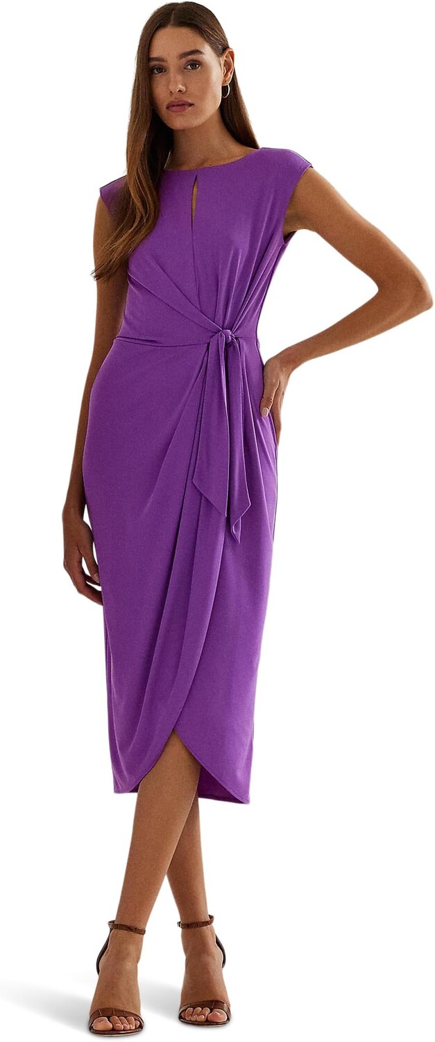 

Платье из эластичного джерси с завязкой спереди LAUREN Ralph Lauren, цвет Purple Jasper
