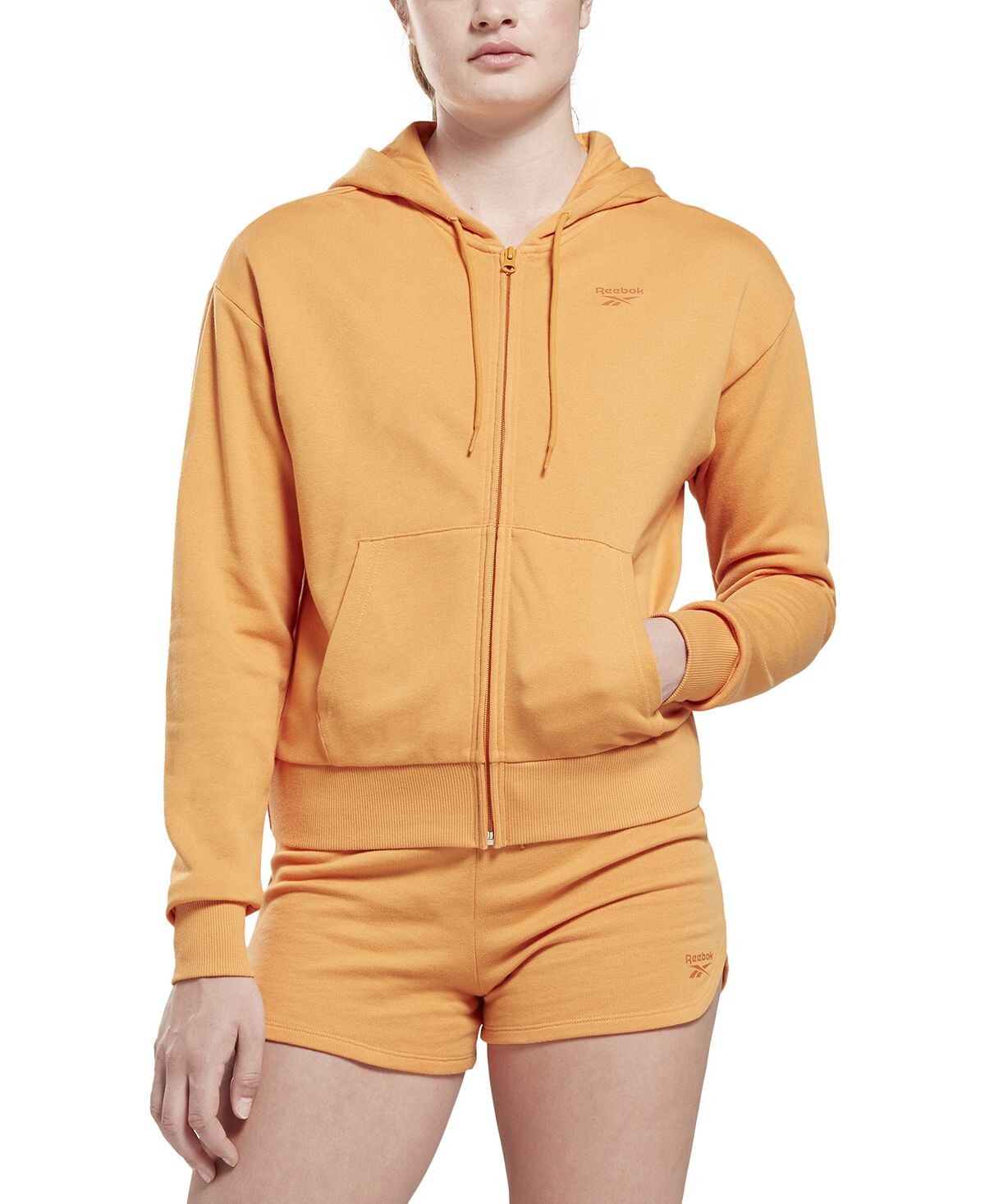 

Женская толстовка с длинными рукавами и молнией спереди из френч-терри Reebok