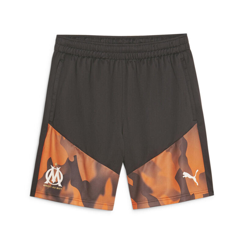 

Мужские футбольные тренировочные шорты Olympique de Marseille PUMA Black Rickie Orange, цвет gelb