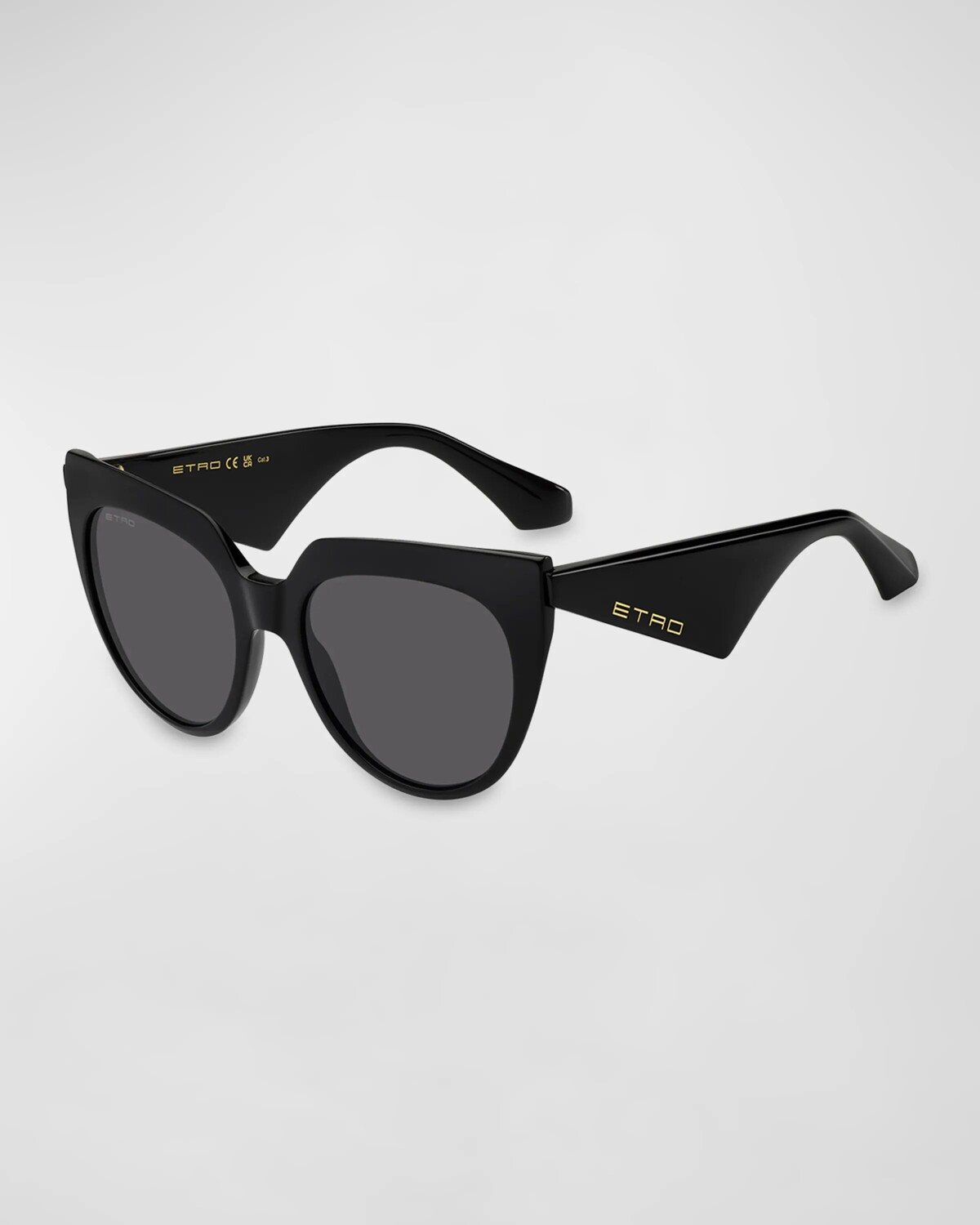 

Угловые солнцезащитные очки «кошачий глаз» из ацетата Etro, цвет Black Ir