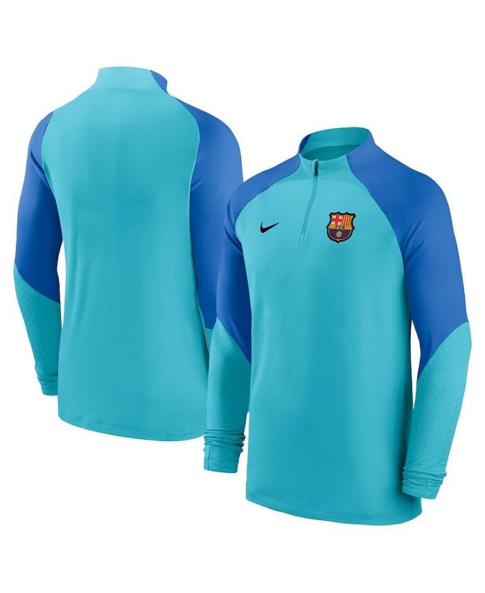 

Мужской синий топ Barcelona Strike Drill Performance реглан с молнией четверти и длинными рукавами Nike, синий