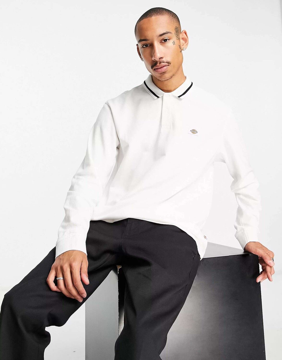 

Белая футболка-поло с длинными рукавами Dickies Tallasee, Белый