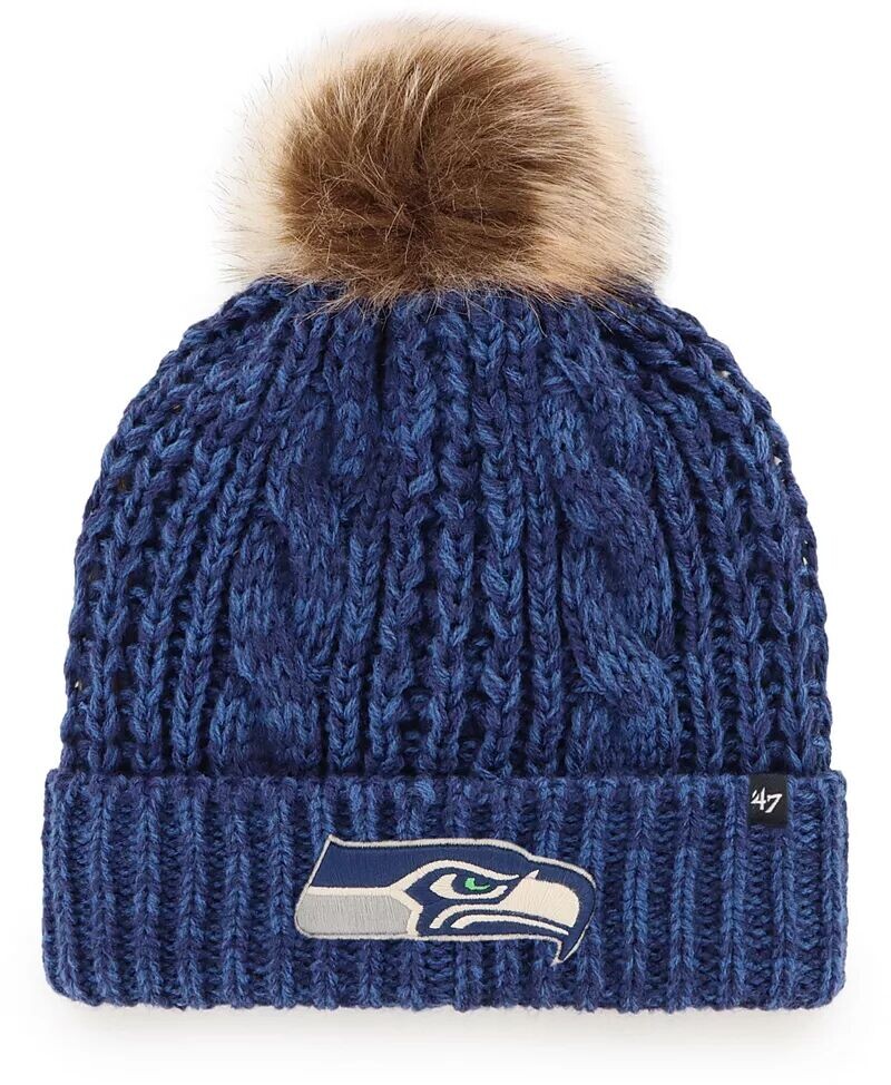 

47 Женская темно-синяя шапка-бини с манжетами Seattle Seahawks Meeko
