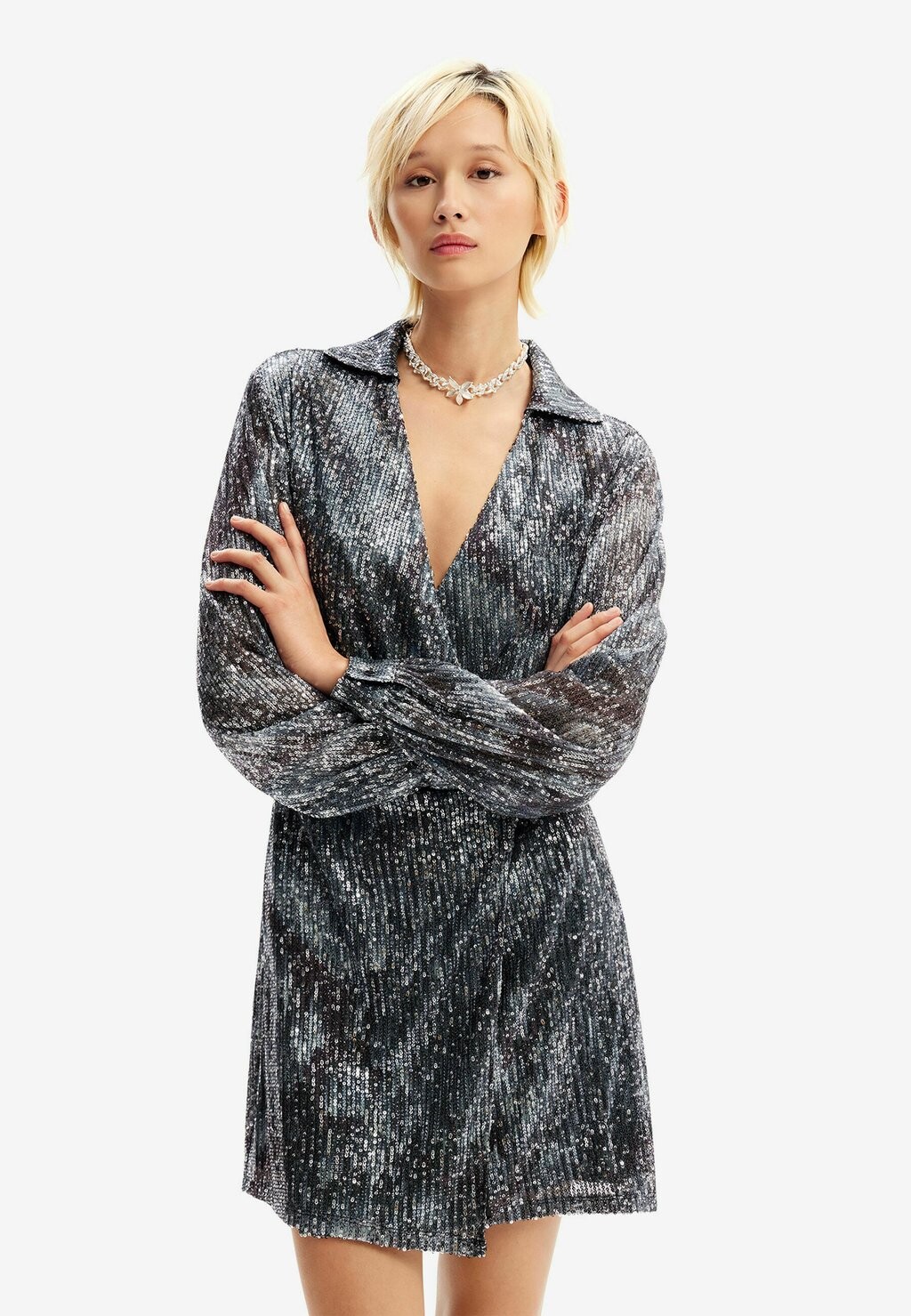 

Элегантное платье Sequinned Desigual, черный