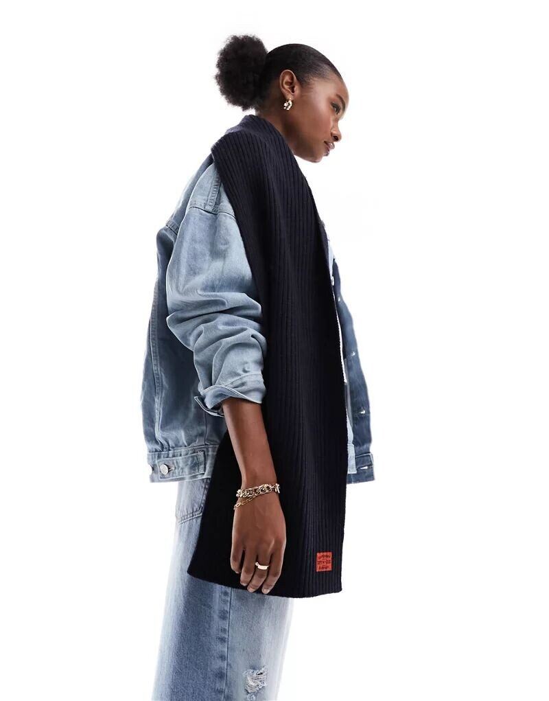 

Темно-синий вязаный шарф Superdry Workwear