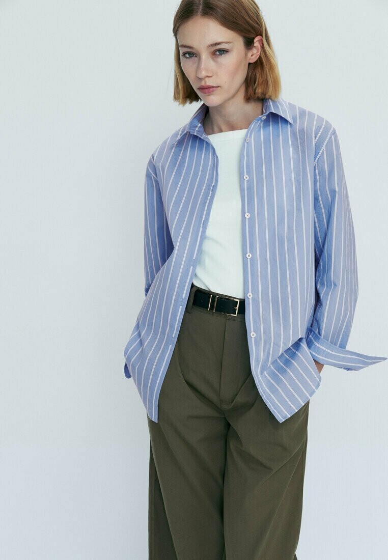 

Блузка на пуговицах Massimo Dutti, синий