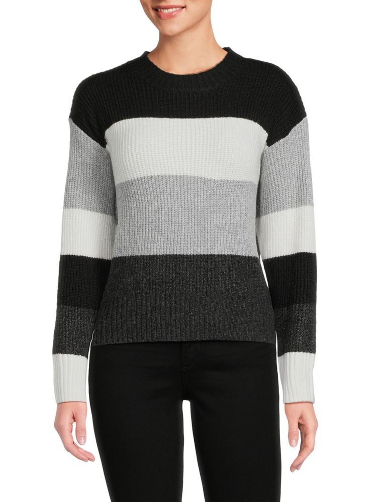 

Свитер из смесовой шерсти с цветными блоками Renee C., цвет Black Multicolor
