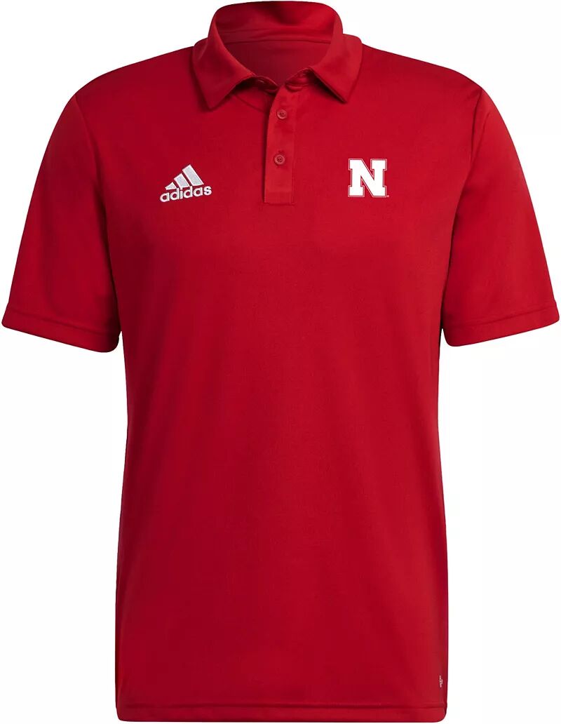 Мужская футболка-поло Adidas Nebraska Cornhuskers Scarlet Entrada