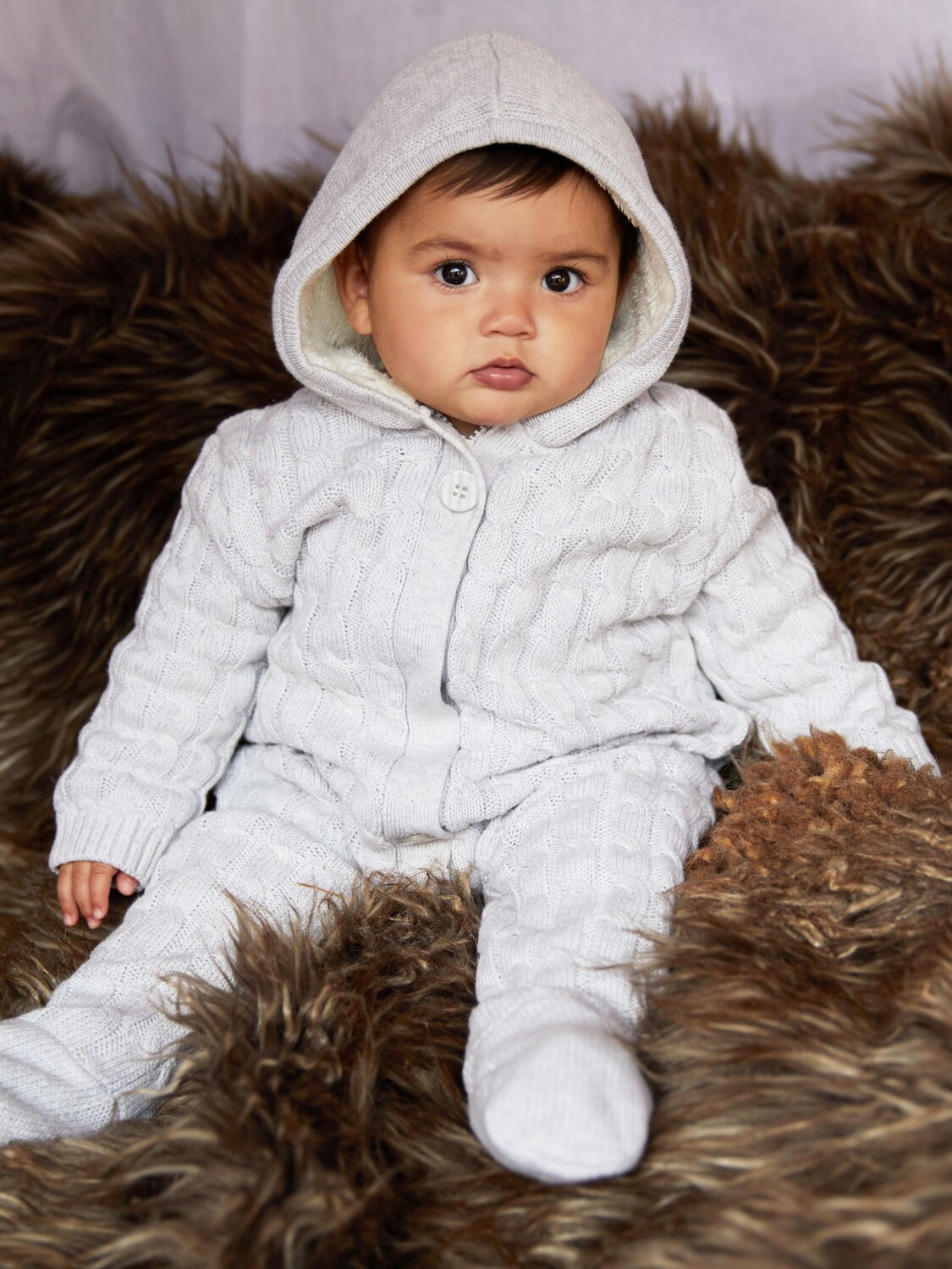 

Зимний комбинезон на трикотажной подкладке Little Tailor Baby, серый