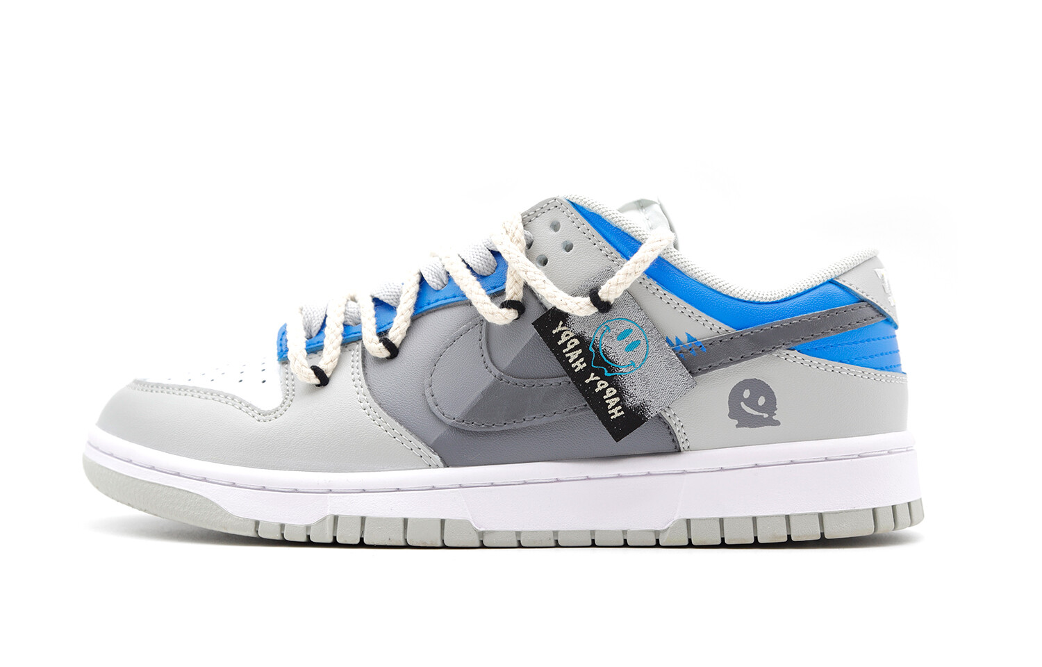 

Кроссовки Nike Dunk Skateboarding Shoes Women's Low-top Grey/white/blue, светло-серый