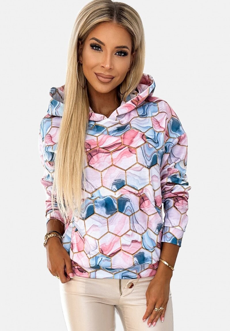 

Толстовка KANGAROO WITH LONG SLEEVES Chelsea Clark, цвет pink white grey