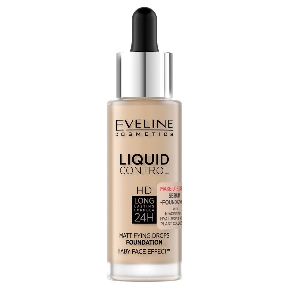 

Праймер для лица Eveline Liquid Control Niacynamid, 015 Light Vanilla