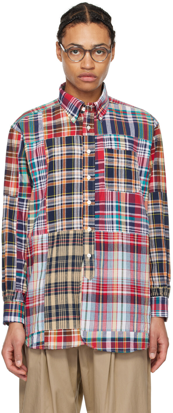 

Разноцветная лоскутная рубашка Engineered Garments, цвет Navy square
