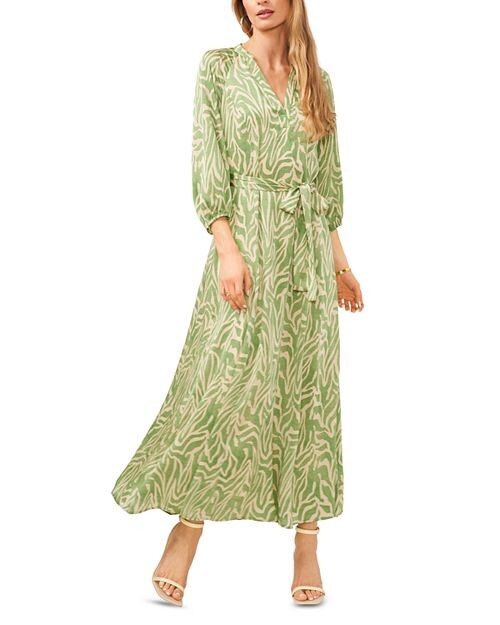 

Платье с длинным рукавом и цветочным принтом VINCE CAMUTO, цвет Green