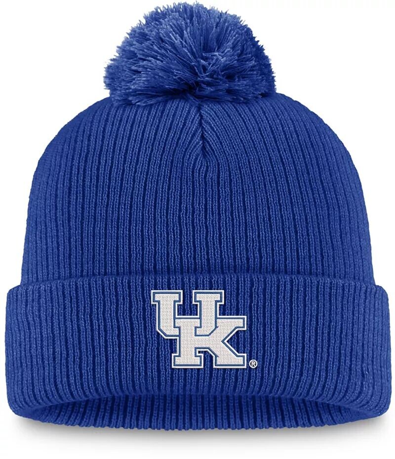 

Синяя вязаная шапка с манжетами и помпонами Top of the World Kentucky Wildcats