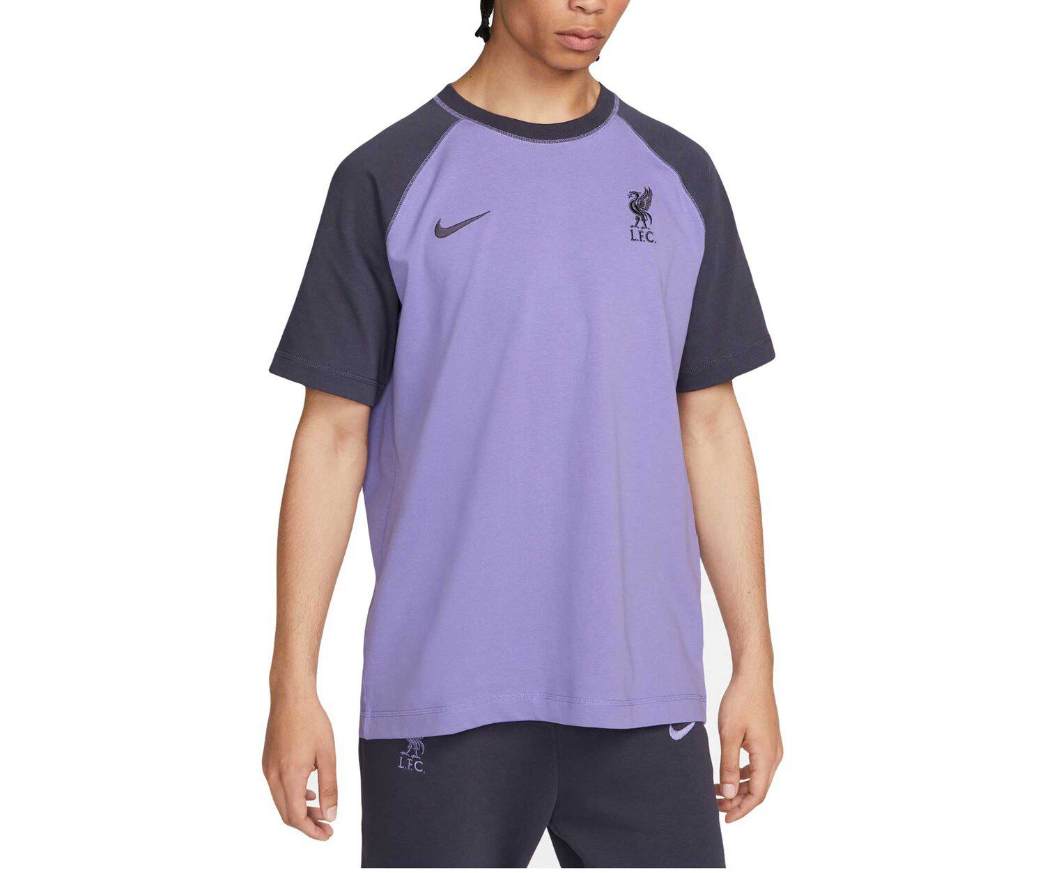 Мужская фиолетовая футболка Liverpool Travel реглан Nike