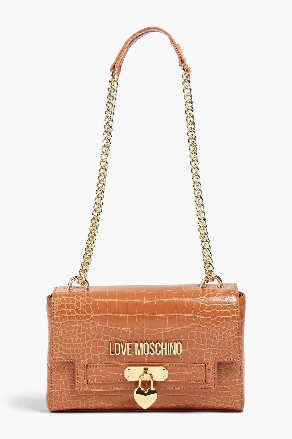 

Сумка на плечо из искусственной кожи с тиснением под крокодила LOVE MOSCHINO, загар