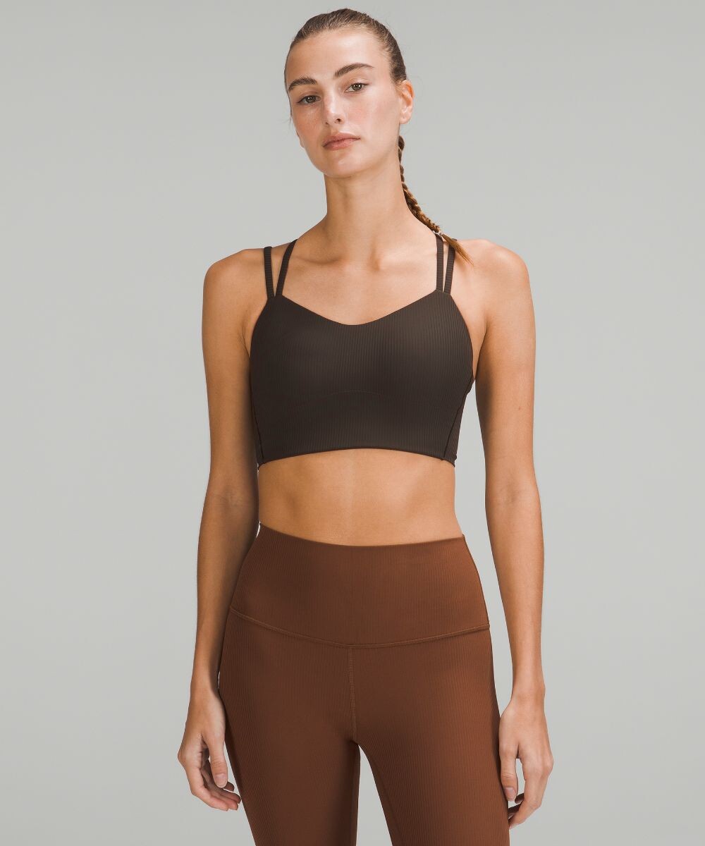 

Удлиненный бюстгальтер Like a Cloud в рубчик Lululemon, оливковый