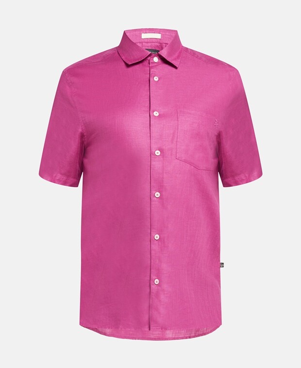 

Льняная рубашка с короткими рукавами Ted Baker, розовый