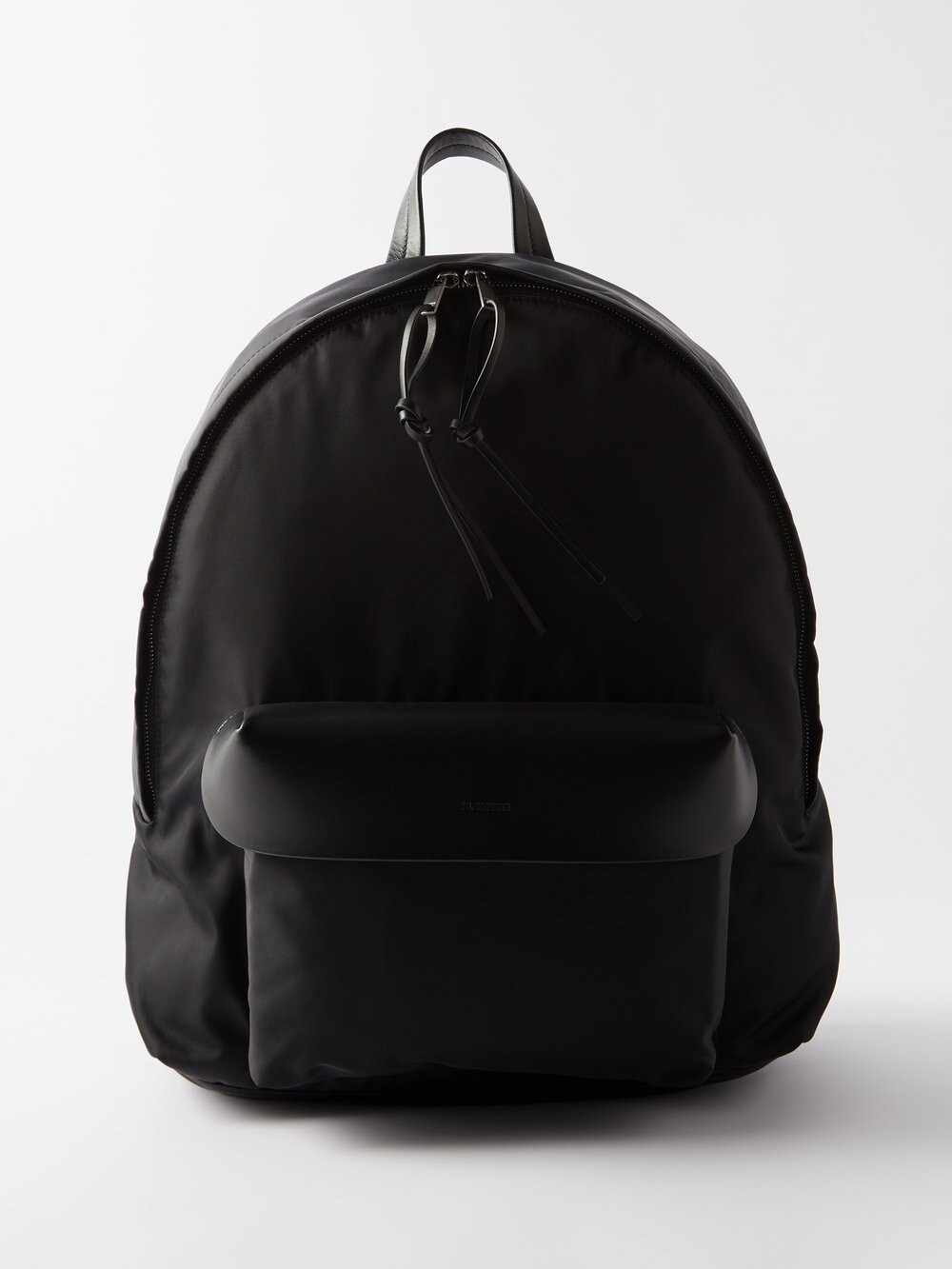 

Рюкзак из парусины с кожаной отделкой Jil Sander, черный