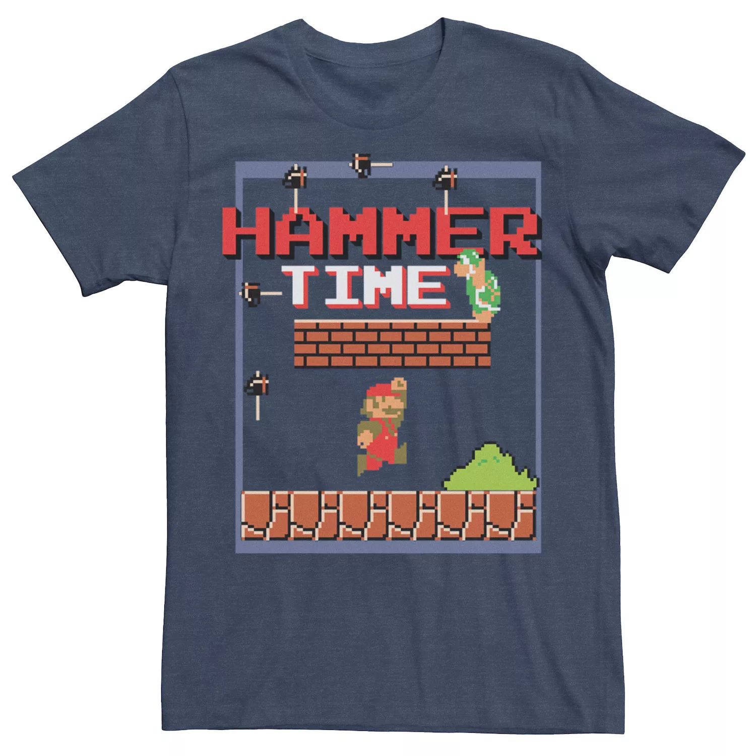 Мужская футболка с плакатом Nintendo Super Mario Hammer Time Sprite Licensed Character