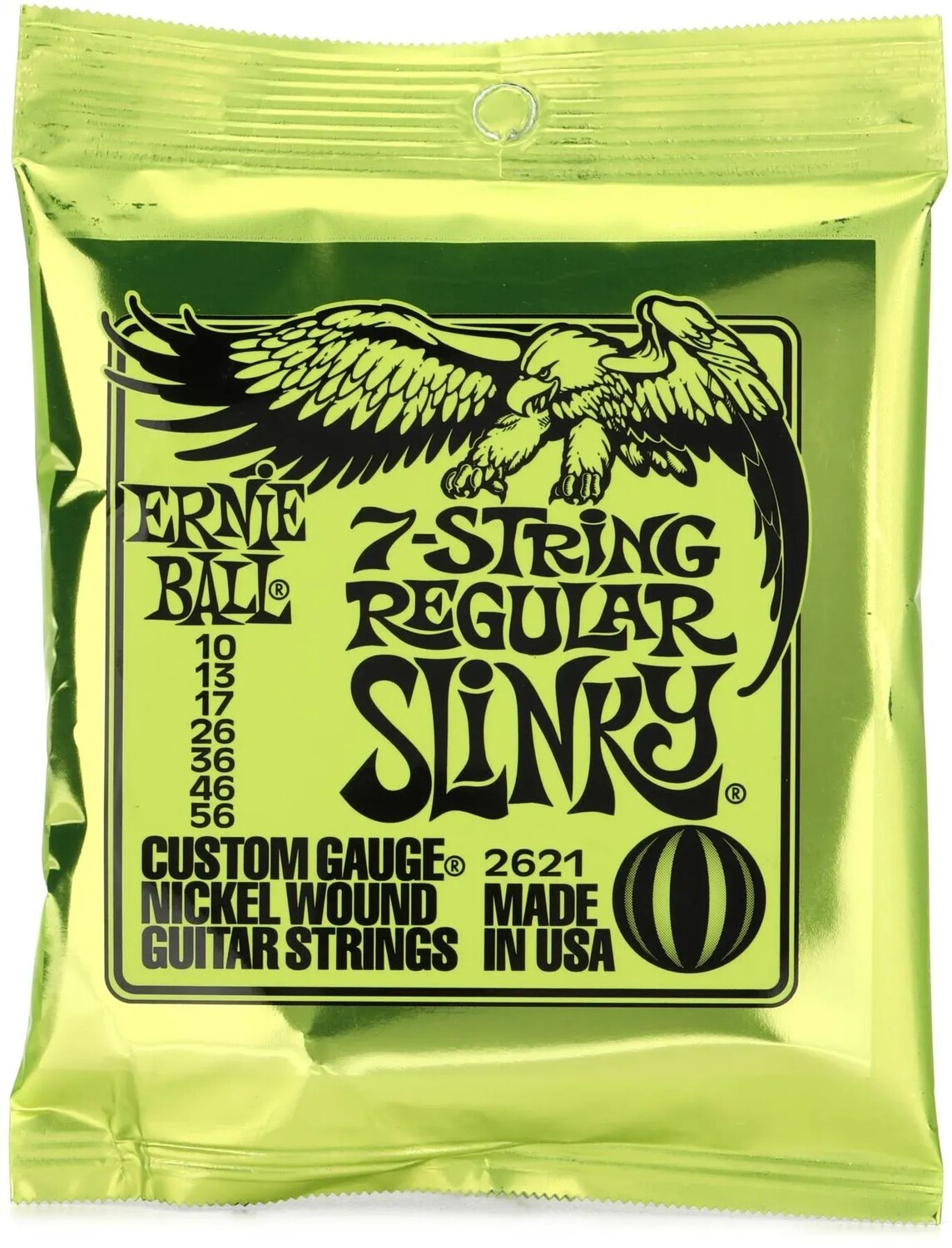 

Струны для электрогитары Ernie Ball 2621 Regular Slinky с никелевой обмоткой — .010-.056, 7-струнные