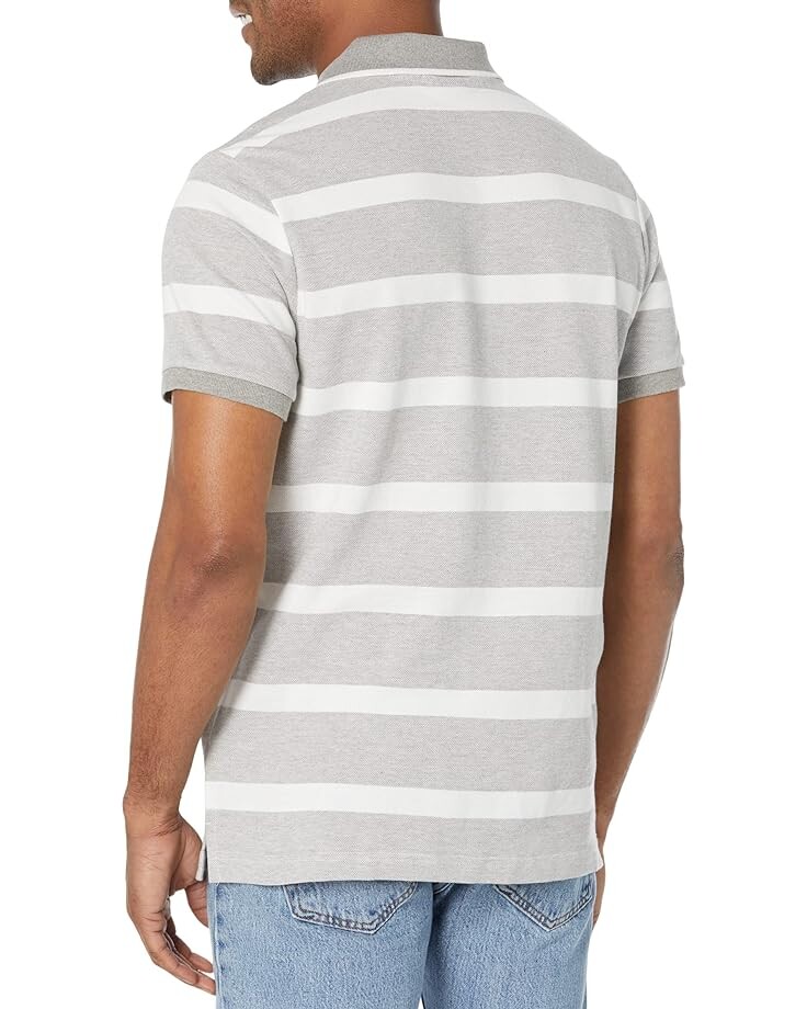 

Поло U.S. POLO ASSN. Short Sleeve Yarn-Dye Birdseye Stripe Pique Polo, цвет Heather Grey