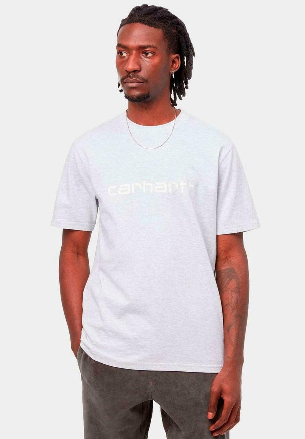 

Футболка с принтом Script Carhartt WIP, цвет ash heather white